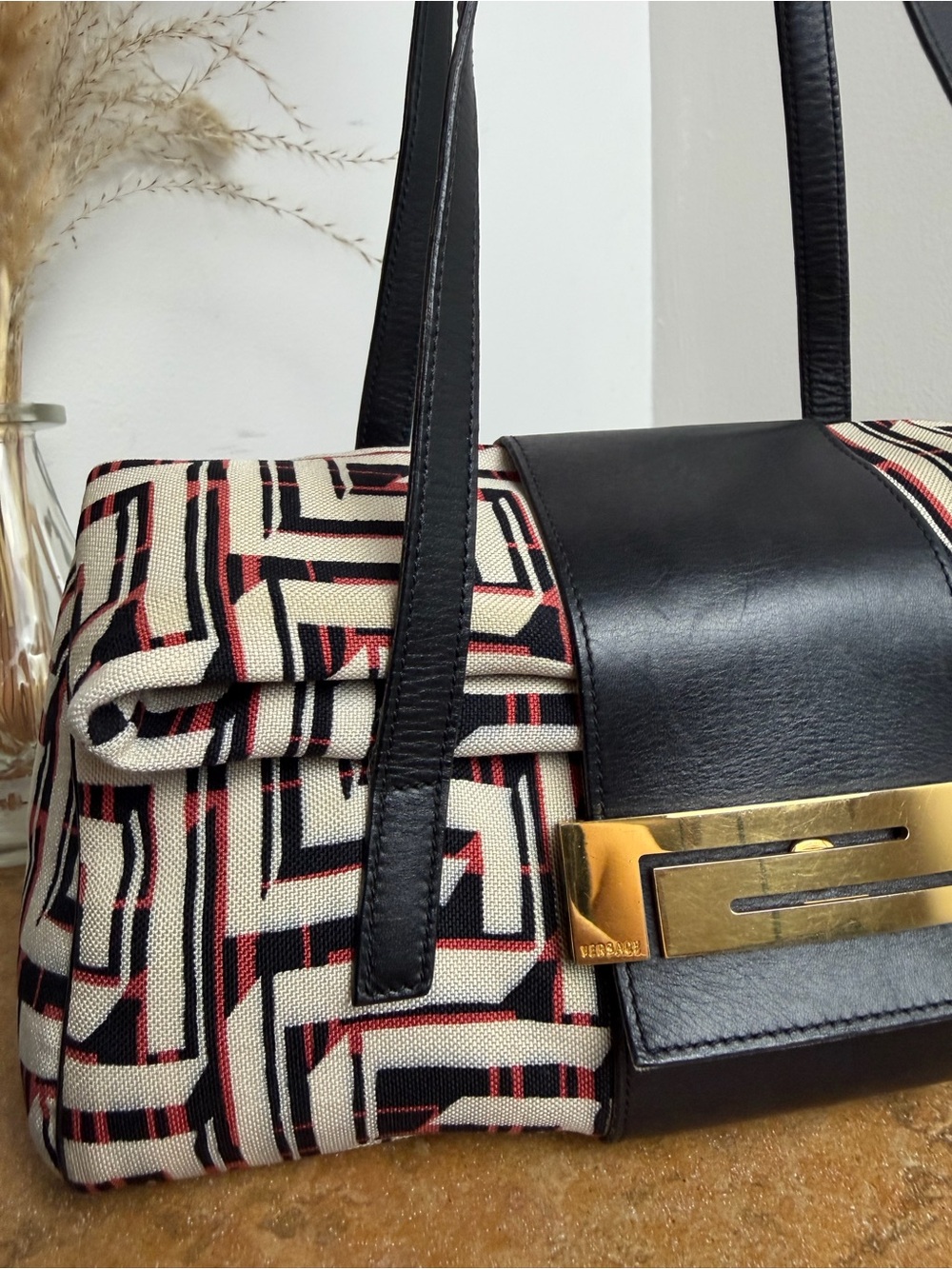 Vintage Gianni Versace Archive Geometric Jacquard Shoulder Bag - Picture 7 of 15